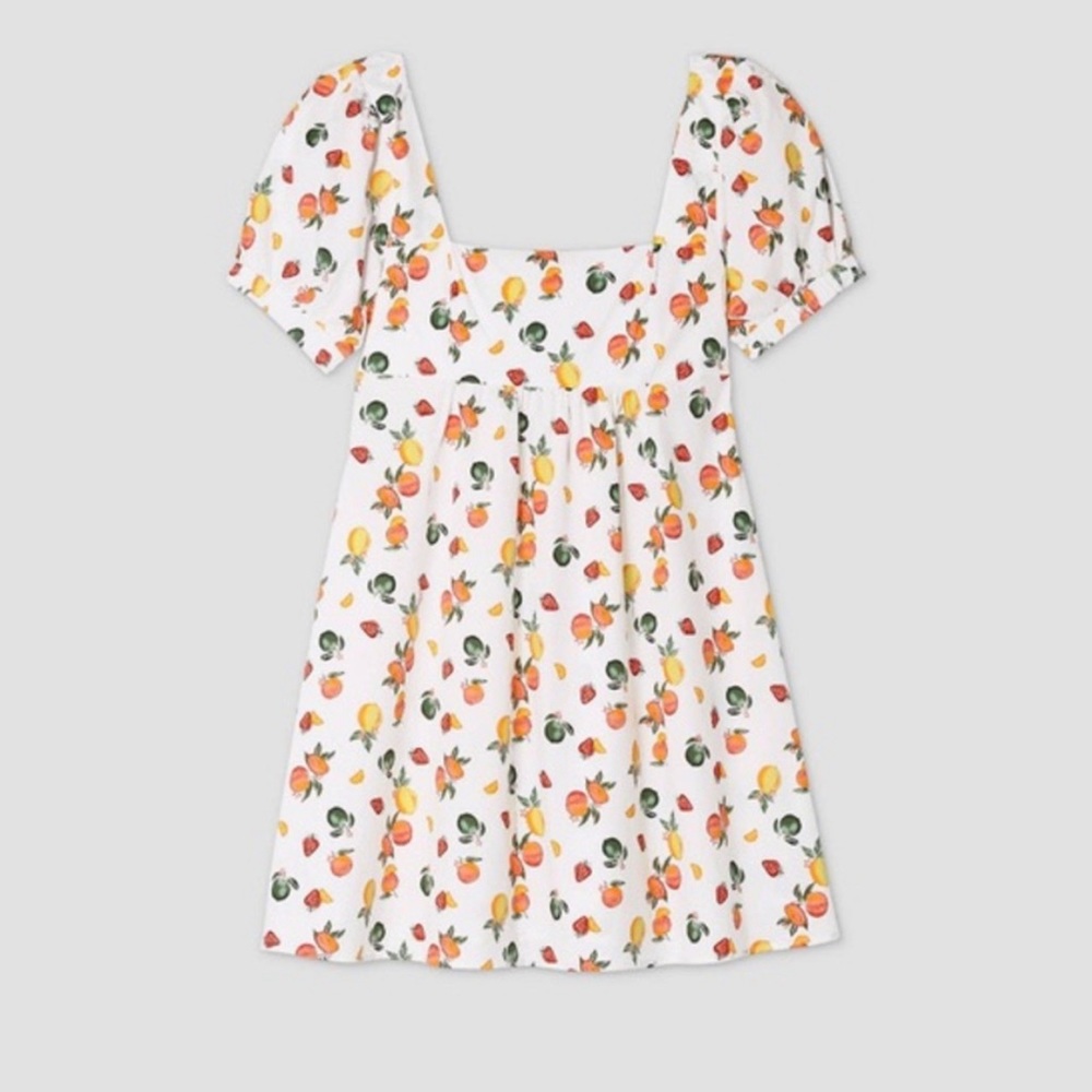 NWT Wild Fable White Babydoll Fruit Dress